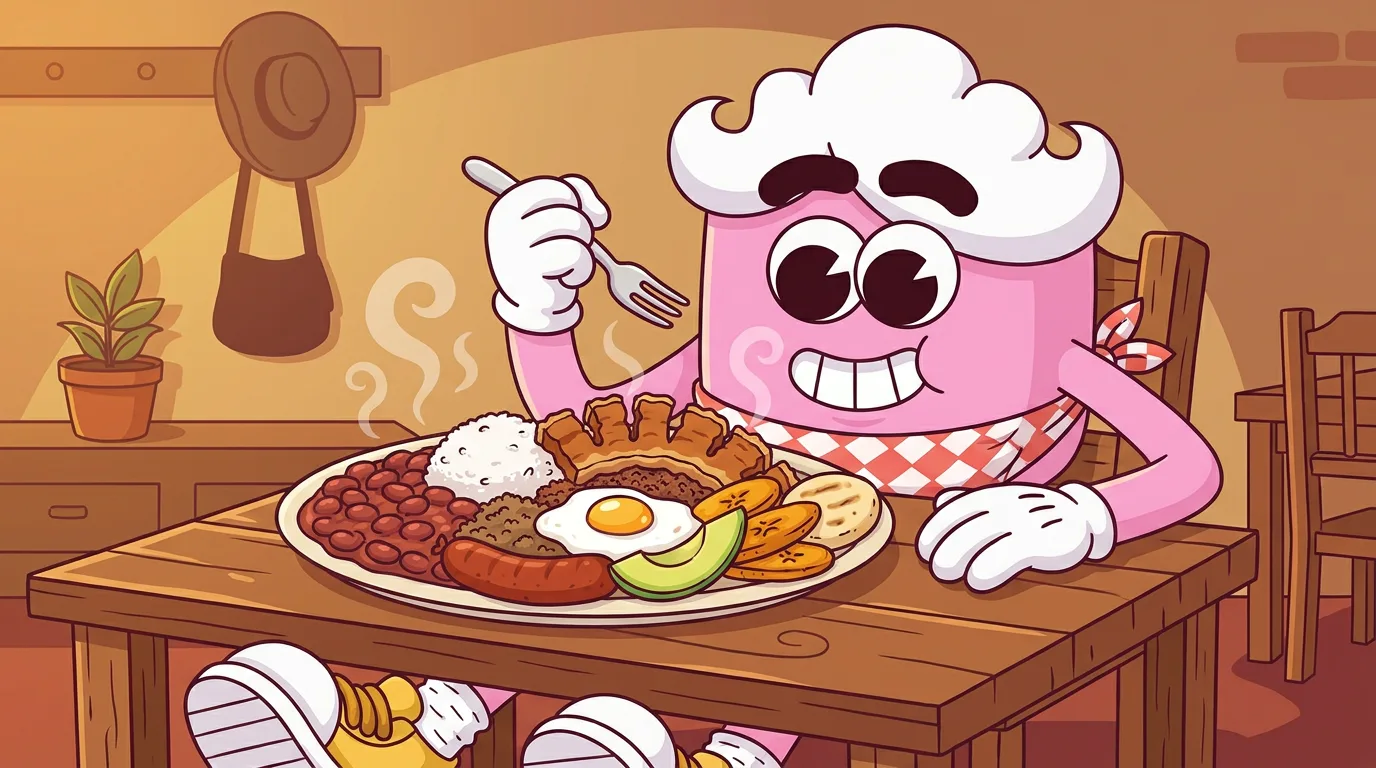 Komi con bandeja paisa